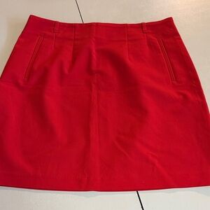 H&M Bold Red 12 Mini Skirt w/ Slit Pockets